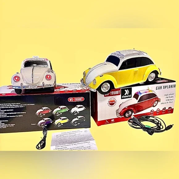 XSound Wireless Speaker MP3/ FM Radio NIB LED light-up ChooseWhite OR Yellow Car - Picture 12 of 12